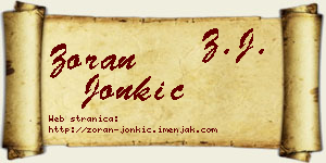 Zoran Jonkić vizit kartica